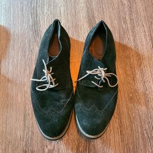 Black Suede  Oxford lace up men's shoes size 11.5